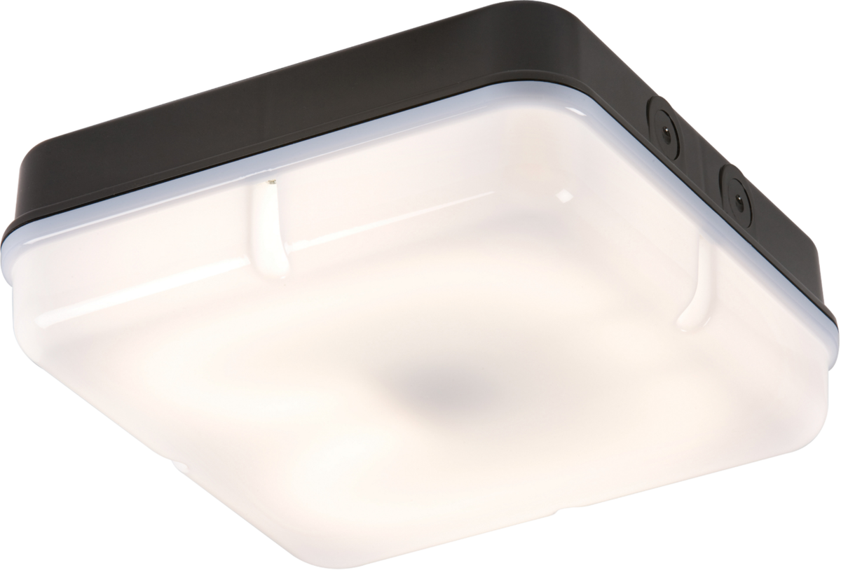 Knightsbridge: TPS28BOEMHF, IP65 28W HF Square Emergency Bulkhead, Black, Opal Diffuser, 230V
