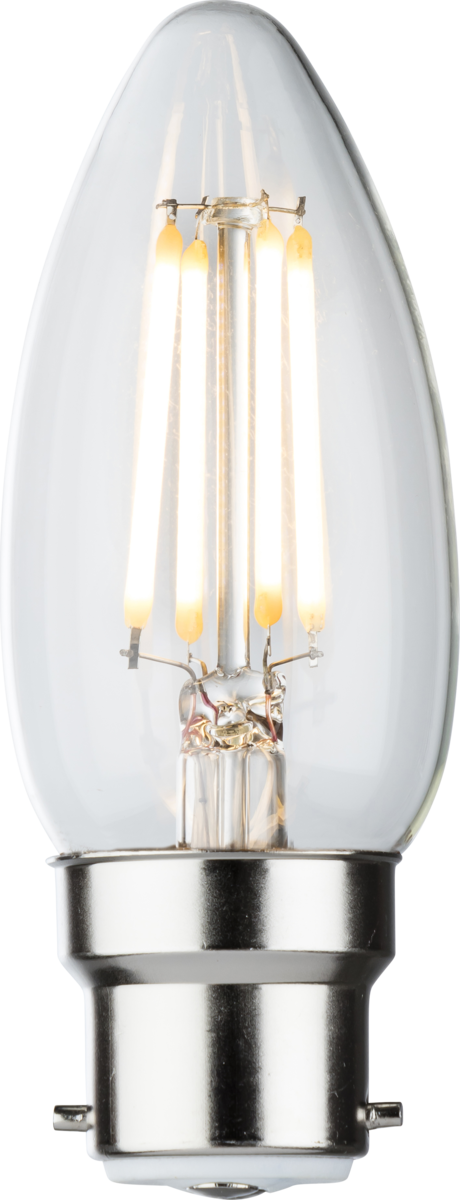 Knightsbridge: CLD4ABCC, Dimmable 4W LED Candle Filament Lamp, B22d, 2700K