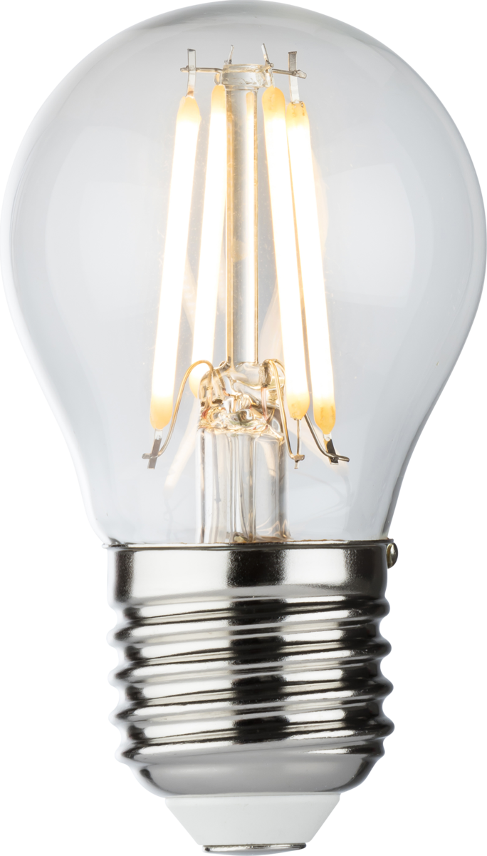 Knightsbridge: GBD4AESC, 4W LED ES Clear Golf Ball Filament Lamp, Dimmable, Warm White 2700K, 490 Lumens, E27, IP20
