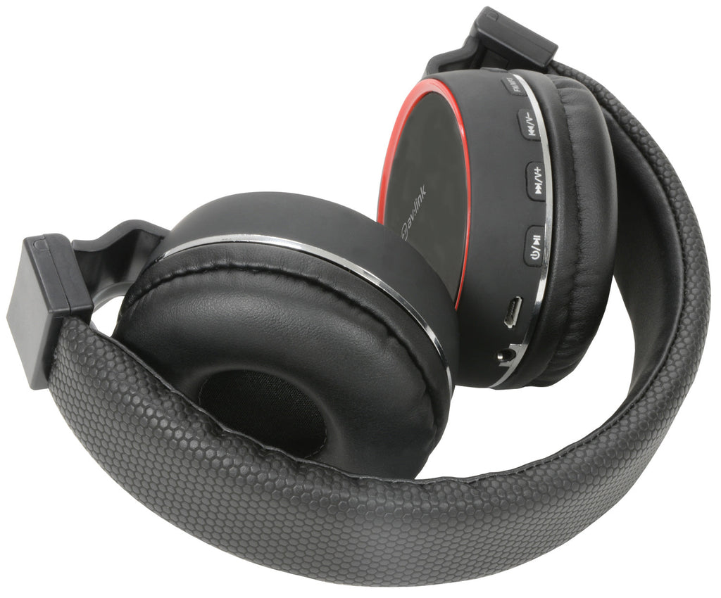 AV:Link: 100.550UK, Wireless Bluetooth Headphones, Black/Red, Noise Cancelling, Dynamic Bass, 32 Ohms, Up to 8 Hours Playback