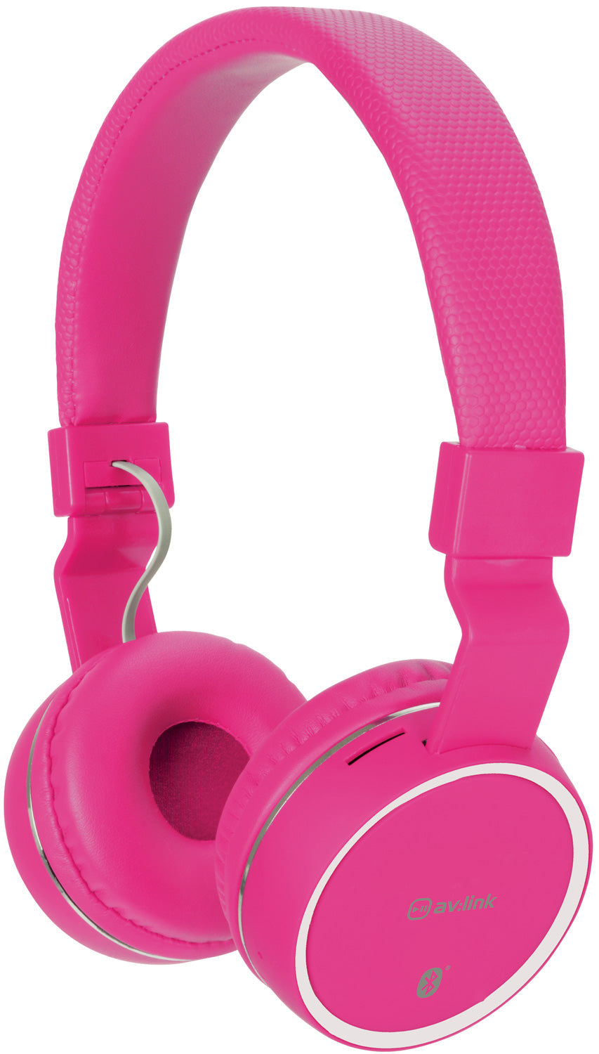 AV:Link: 100.554UK, Wireless Bluetooth Headphones, Pink, 8h Playback, Noise Cancelling, 32 Ohm