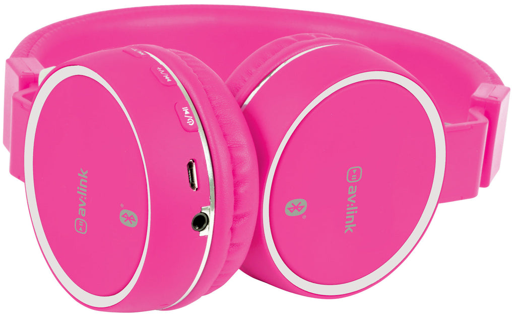 AV:Link: 100.554UK, Wireless Bluetooth Headphones, Pink, 8h Playback, Noise Cancelling, 32 Ohm