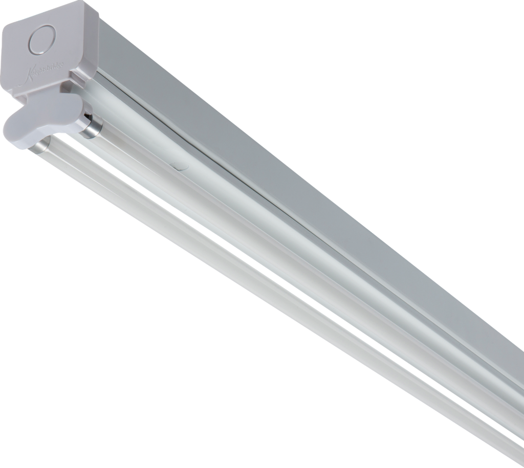 Knightsbridge: T5235EM, Emergency Batten Light, T5, 2x35W, 5ft, IP20, Pressed Steel, White, Maintained/Non-Maintained