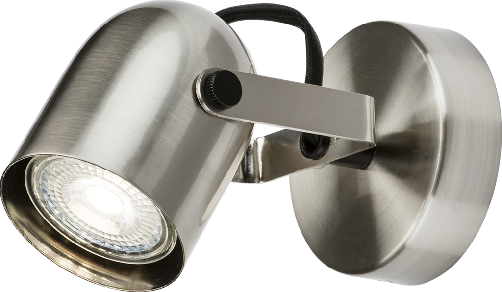 Knightsbridge: CSPT1BC, 230V GU10 Adjustable Spotlight, Brushed Chrome, IP20, Dimmable, 50W Max