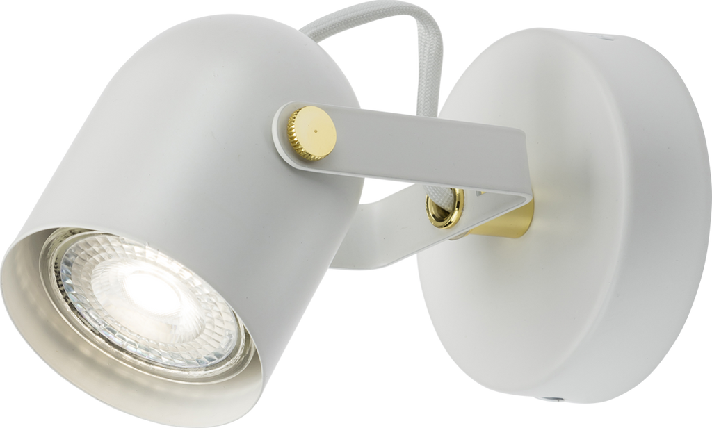 Knightsbridge: CSPT1W, 230V GU10 Adjustable Single Spotlight, Matt White, IP20, 350° Rotation, 50W Max