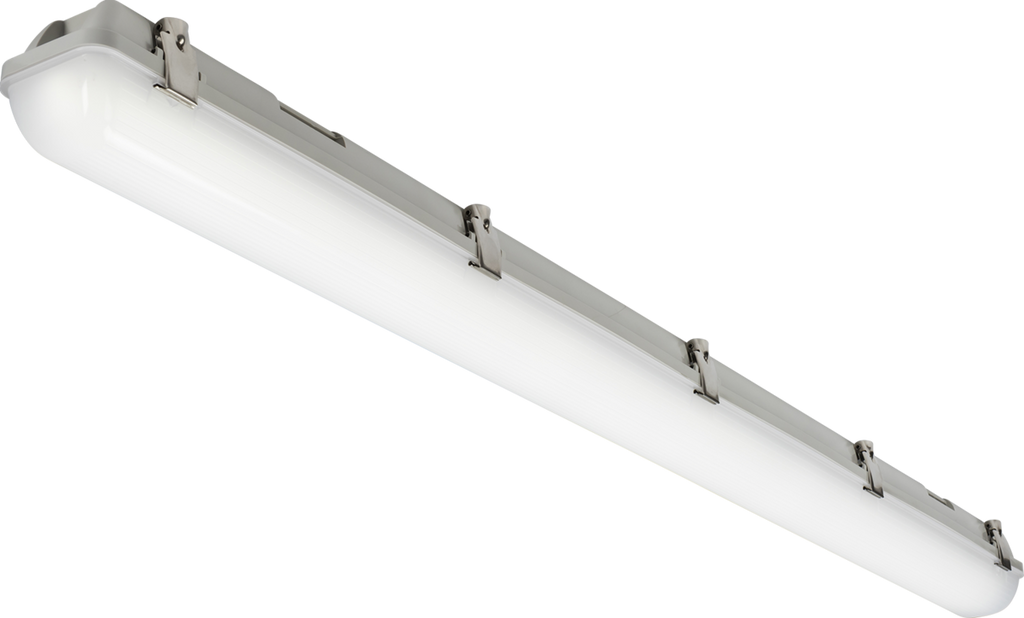 Knightsbridge: TORCWMST4, 4ft LED Non-Corrosive Light, Selectable CCT 3000K/4000K/5700K, 19W/37W, Emergency Feature, IP65, IK08