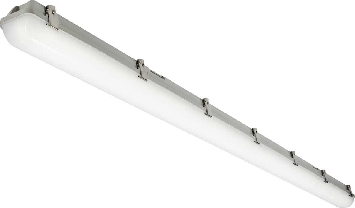 Knightsbridge: TORCWM6, 6ft Selectable LED Batten, CCT Adjustable, IP65, IK08, 30W/60W, Microwave Sensor, Grey
