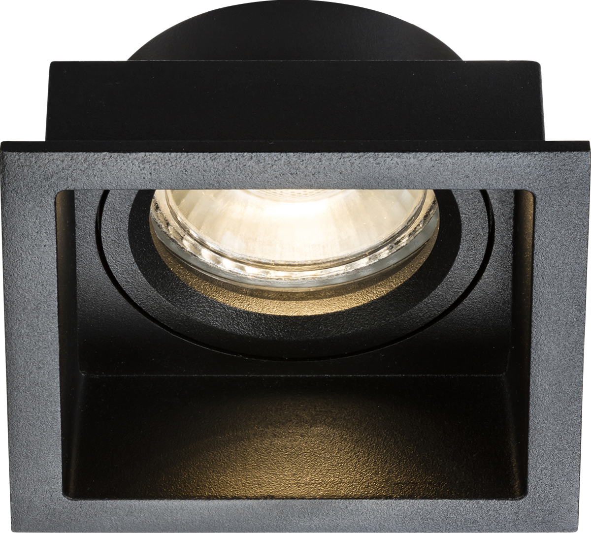 Knightsbridge: DIA1FSB, Single Fixed Square Anti-Glare Downlight, Black Finish, GU10, 10W Max, 230V, IP20