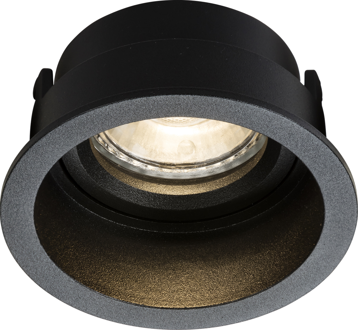 Knightsbridge: DIA1FRB, Dipa Single Fixed Round Anti-Glare Downlight, Black, 10W GU10, 230V, IP20, 68mm Cut-out