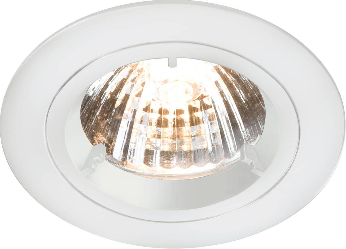 Knightsbridge: RD1W, IP20 Recessed Downlight, GU10, Gloss White, 50W Max, Fixed Twist & Lock Design, 230V