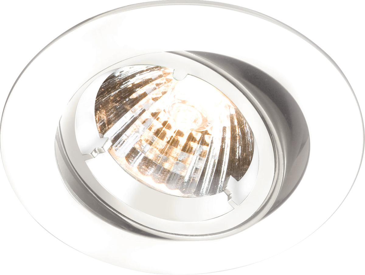 Knightsbridge: RD2W, GU10 Gloss White Recessed Tilt Downlight, IP20, Max 50W, Die-cast Aluminium