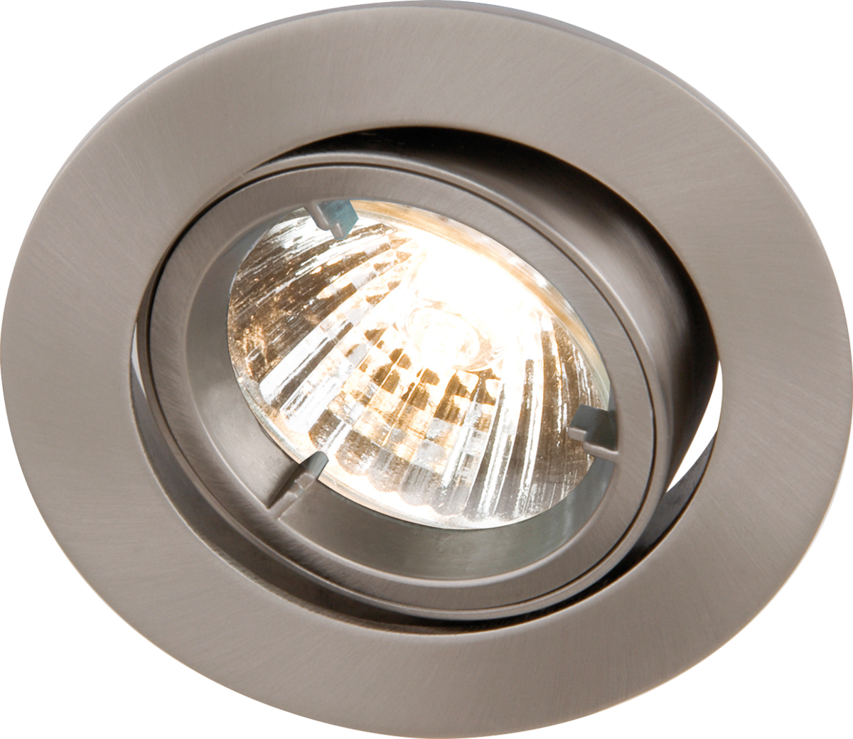 Knightsbridge: RD2CBR, Recessed Tilt & Lock Downlight, 50W Max, Dimmable, IP20, Brushed Chrome, GU10/MR16, Die-Cast Aluminium