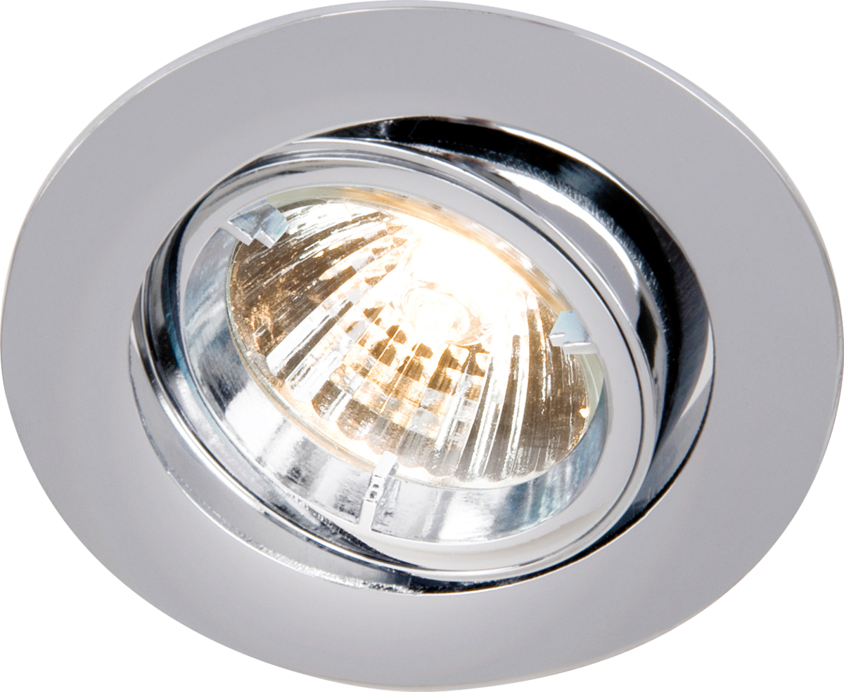 Knightsbridge: RD2C, GU10 Chrome Recessed Tilt & Lock Downlight, 230V, IP20, Max 50W, Die-Cast Aluminium, 94mm Diameter