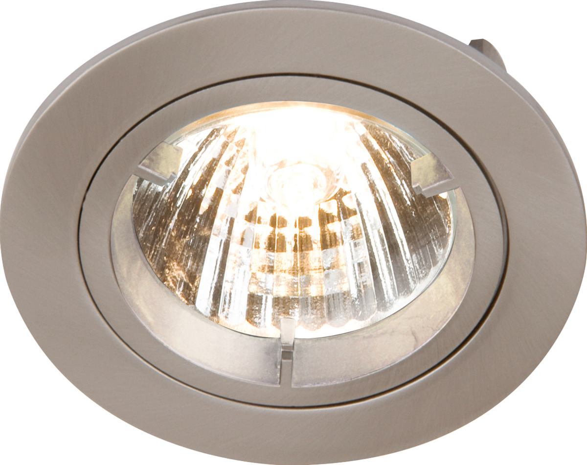 Knightsbridge: RD1CBR, GU10 Brushed Chrome Downlight, IP20, Twist & Lock, Die-Cast Aluminium, 230V, 50W Max