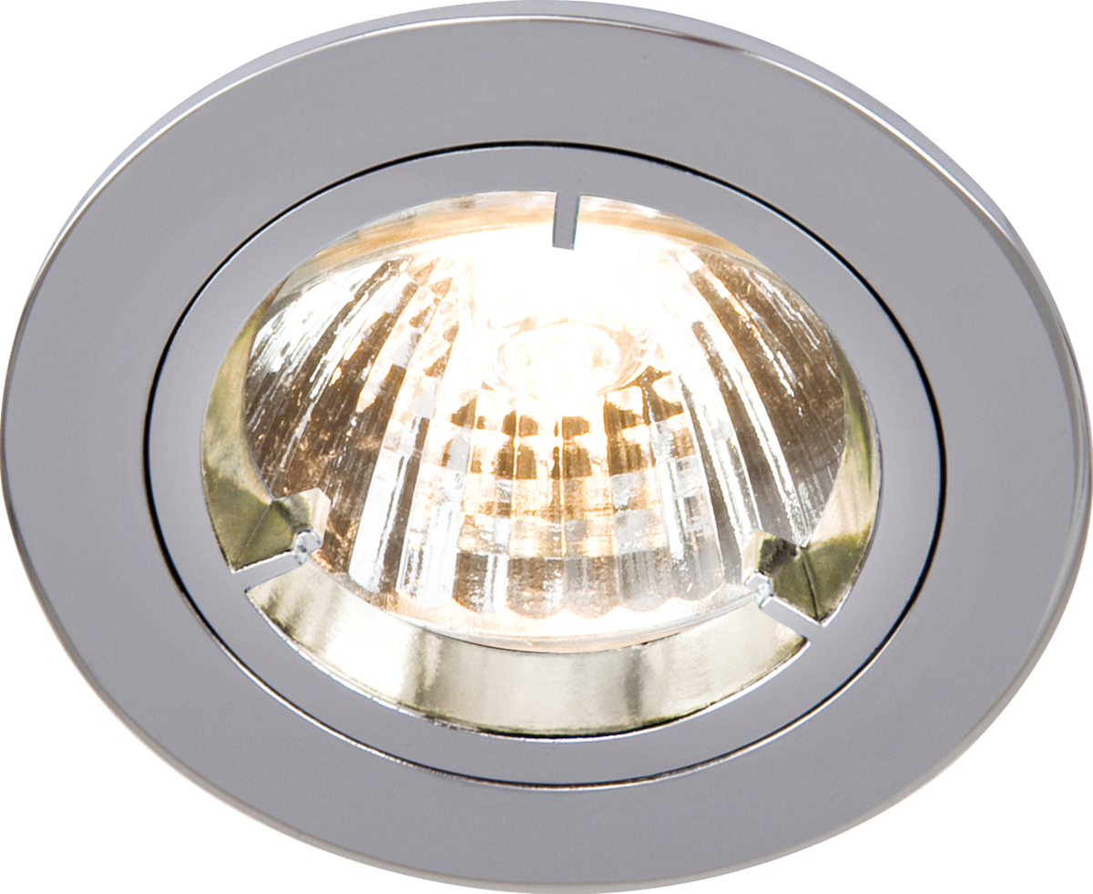 Knightsbridge: RD1C, IP20 Chrome Recessed Fixed Twist & Lock Downlight, 230V, GU10/MR16, Max 50W, Die-Cast Aluminium