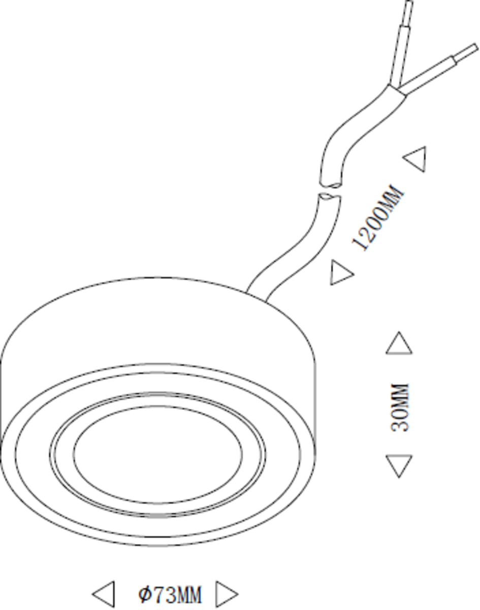Knightsbridge: CABCTW, LED Under Cabinet Light, 2W, Adjustable CCT 3000K-5000K, IP20, 1.2m Cable