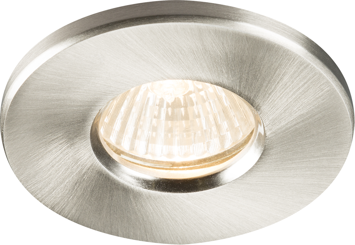 Knightsbridge: RDSHCBR, IP65 GU10 Recessed Downlight, Brushed Chrome, Waterproof, 230V, 35W Max, Die-Cast Aluminium