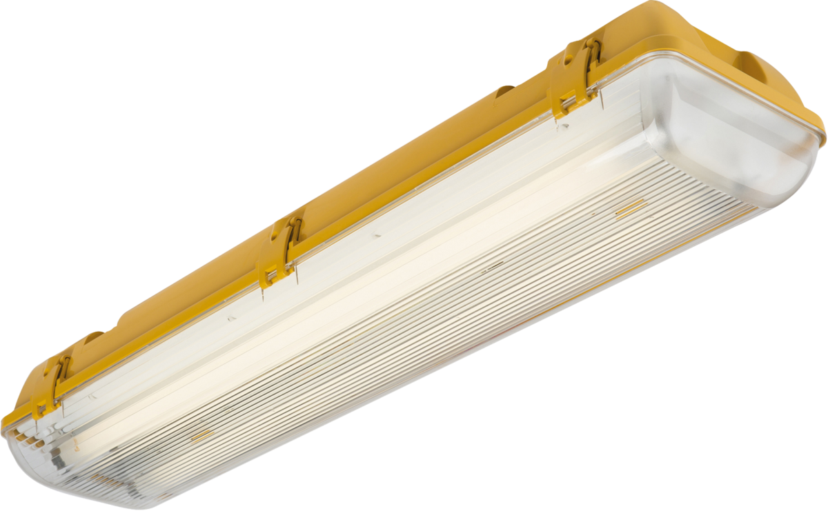 Knightsbridge: TR652581EMHF, 110V IP65 Twin Fluorescent Fitting, 2x58W, 3 Hour Battery Backup, Non-Corrosive