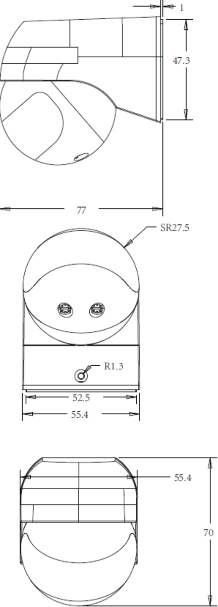Knightsbridge: OS0014, IP44 Mini PIR Sensor, 180° Detection, Adjustable Lux, Wall/Ceiling Mount, Max 2000W