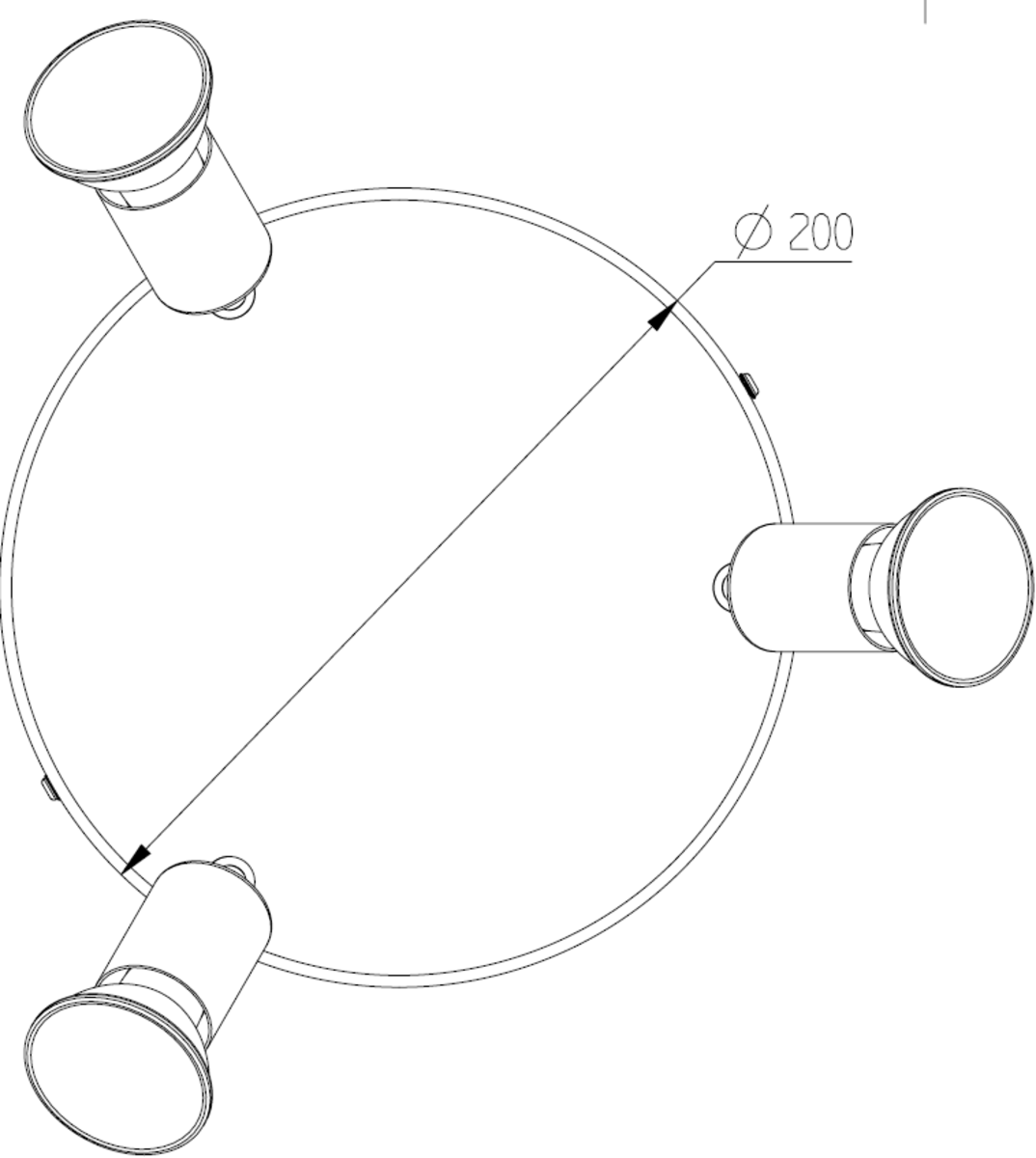 Knightsbridge: NSPGU3BC, 230V GU10 Triple Spotlight, Adjustable Heads, Brushed Chrome, IP20, 3x50W Max