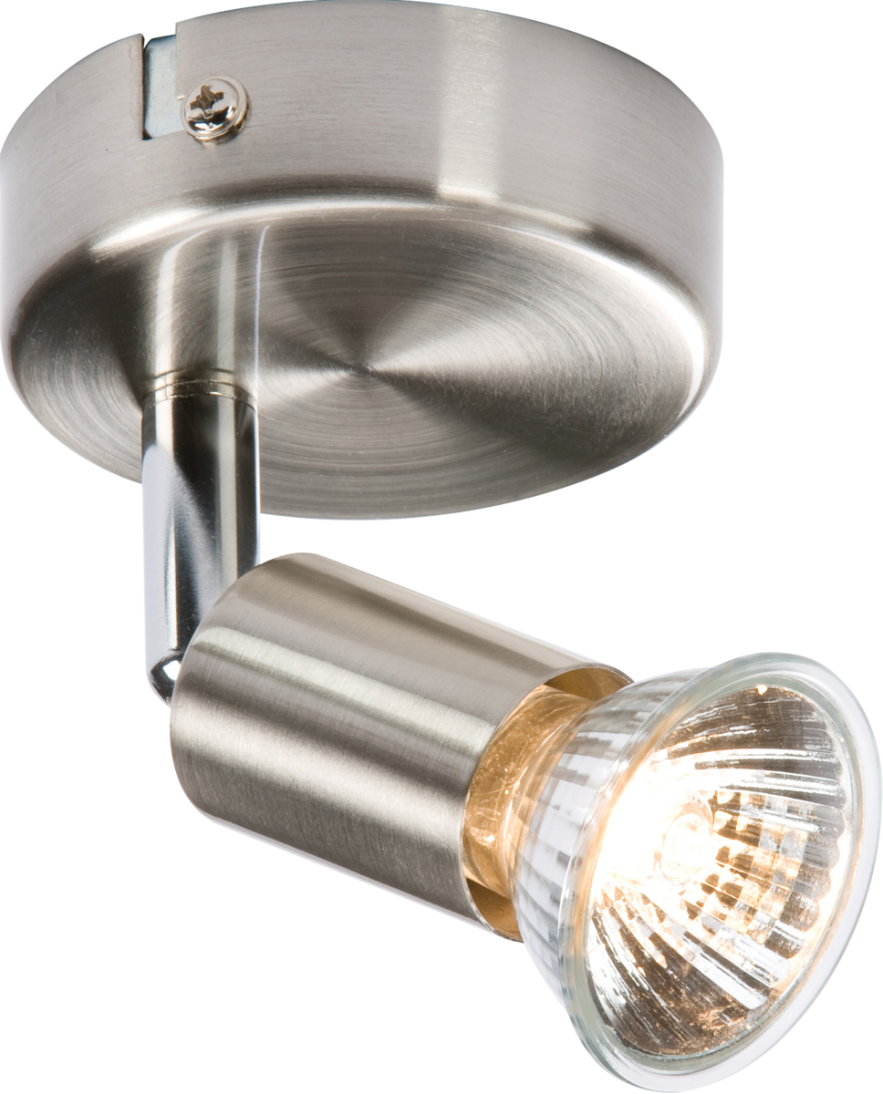 Knightsbridge: NSPGU1BC, 230V GU10 Single Spotlight, Adjustable Directional Head, Brushed Chrome Finish, 50W, IP20