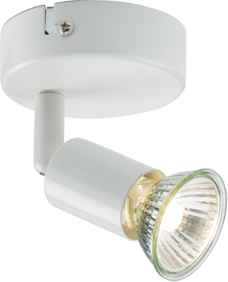 Knightsbridge: NSPGU1W, 230V GU10 Adjustable Single Spotlight, White Steel, Dimmable, IP20, 50W Max