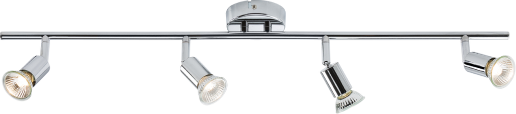 Knightsbridge: NSPGU4C, 230V GU10 Quad Bar Spotlight, Chrome Finish, 4 Adjustable Heads, IP20