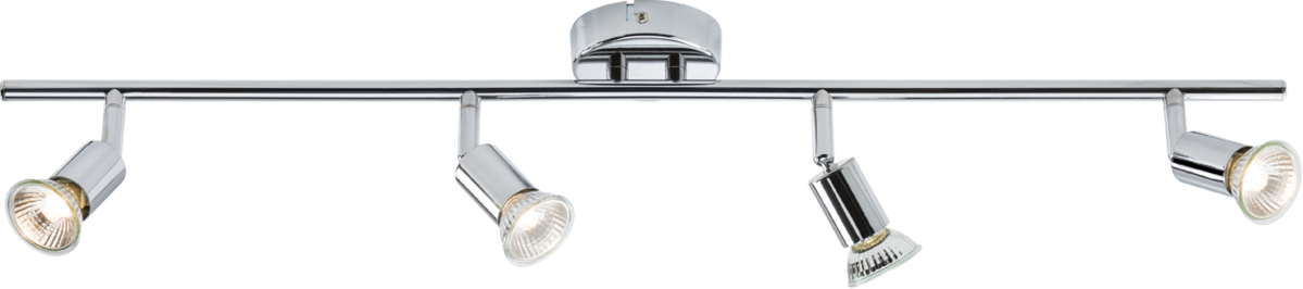 Knightsbridge: NSPGU4C, 230V GU10 Quad Bar Spotlight, Chrome Finish, 4 Adjustable Heads, IP20