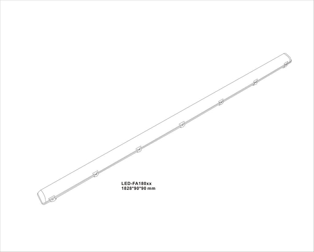 Knightsbridge: TORCDAST6, 6ft DALI CCT LED Emergency Light, 65W, IP65, Grey, 230V
