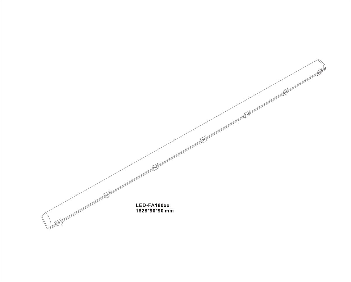Knightsbridge: TORCDAST6, 6ft DALI CCT LED Emergency Light, 65W, IP65, Grey, 230V