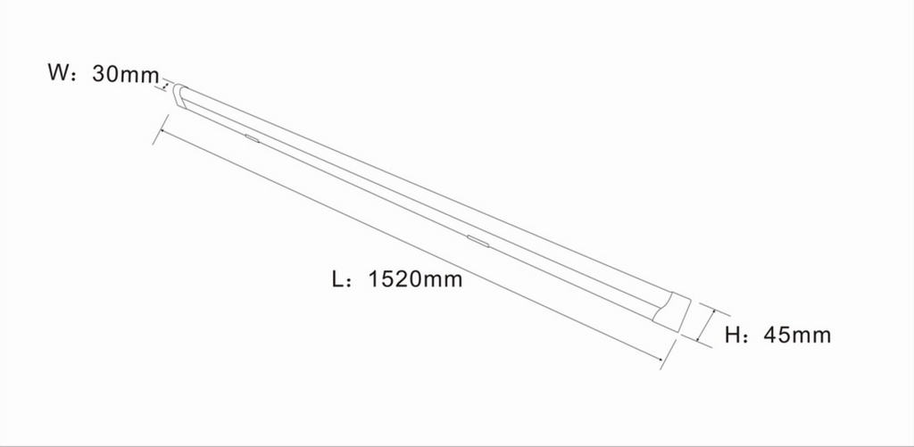 Knightsbridge: LEDBAT22, 22W LED Batten Light, 230V, 5ft, Cool White, 2400lm, Aluminium, IP20