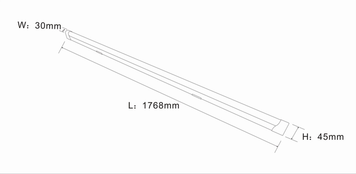 Knightsbridge: LEDBAT26, LED Batten Light, 230V, 25W, 1768mm, Cool White, IP20, 2700lm, Aluminium, Non-Dimmable