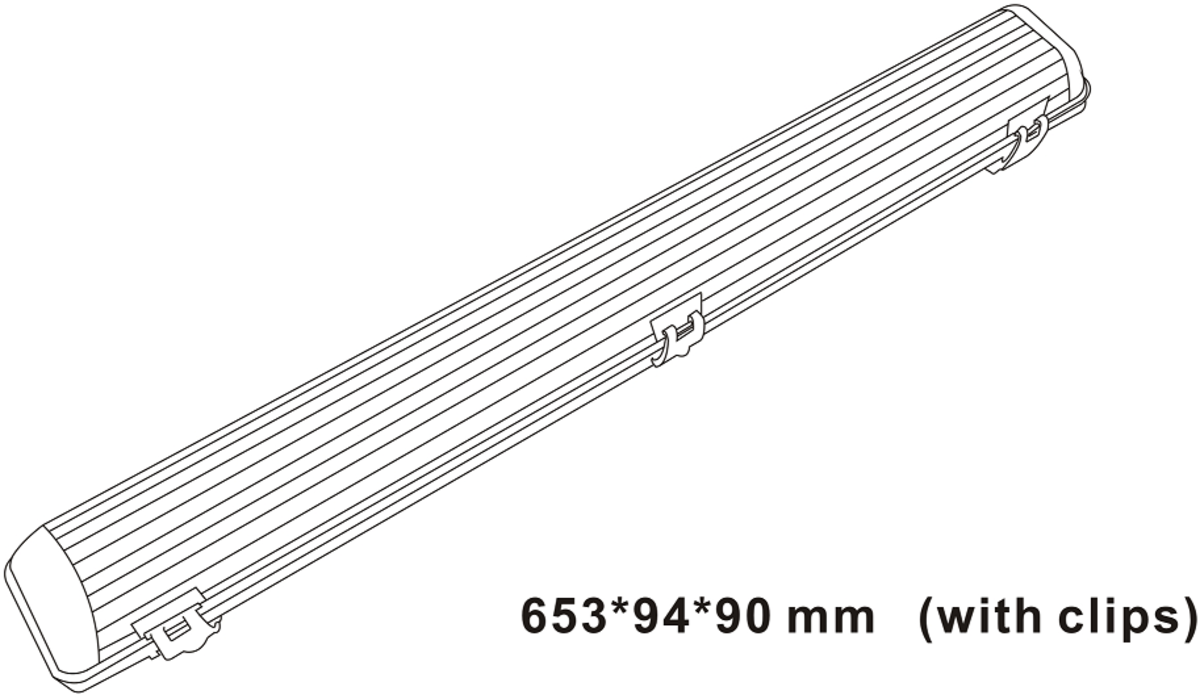 Knightsbridge: NCLB12, 230V IP65 T8 LED Ready Anti-Corrosive Fitting, 2ft, Grey, Polycarbonate