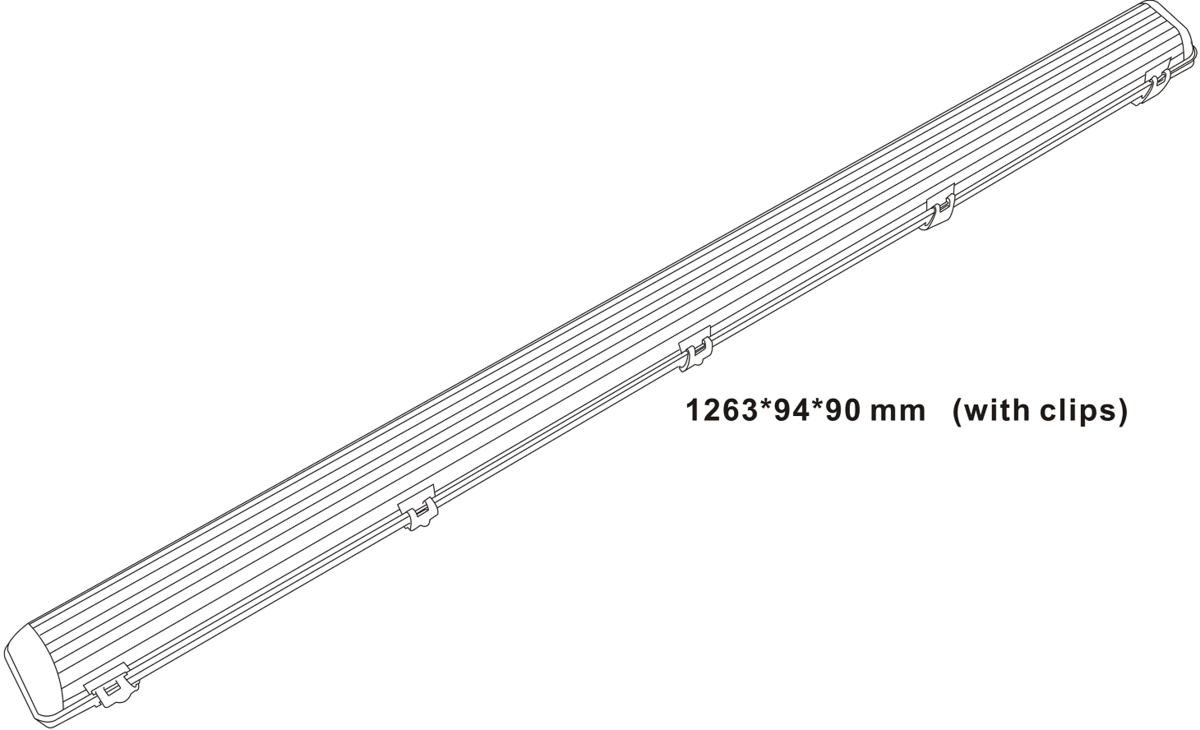 Knightsbridge: NCLB14, 4ft LED Ready Anti Corrosive Fitting, IP65, Polycarbonate, Grey, 230V