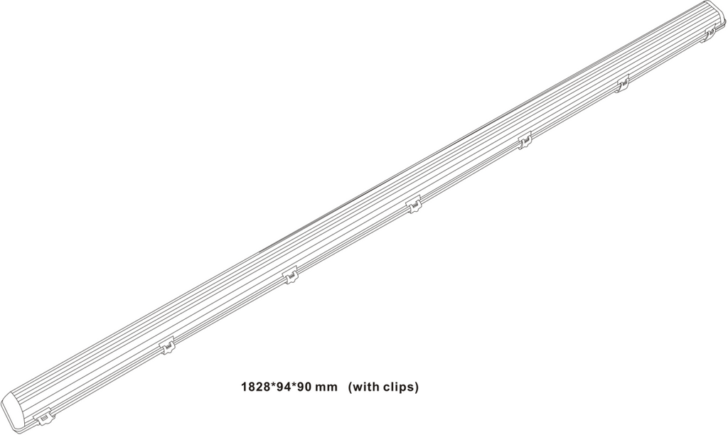 Knightsbridge: NCLB16, 230V IP65 T8 LED Ready Anti-Corrosive Fitting, 6ft, Polycarbonate