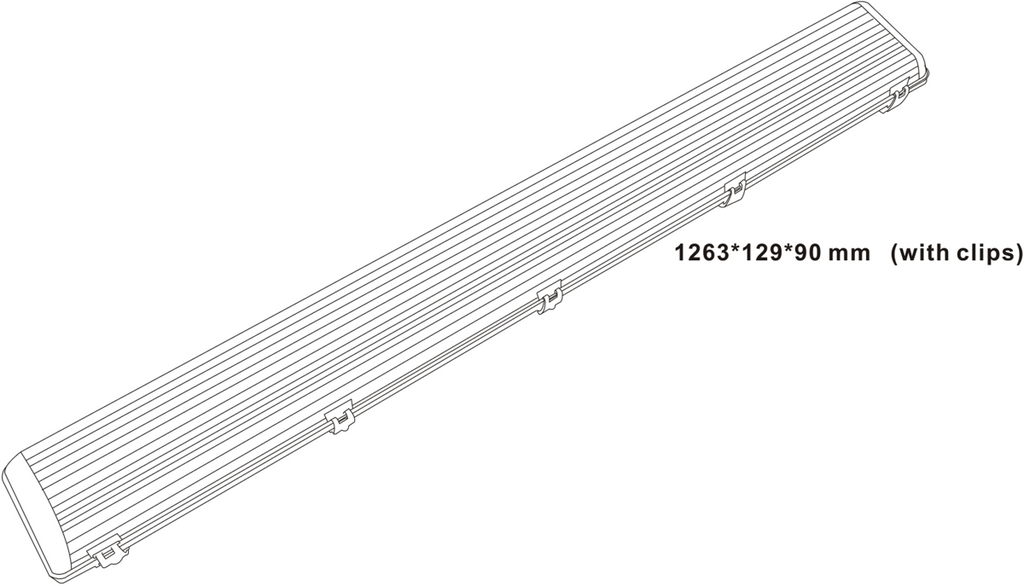 Knightsbridge: NCLB24, IP65 Twin LED Ready Anti-Corrosive Fitting, 4ft, Grey, Polycarbonate, 230V