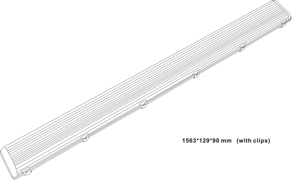 Knightsbridge: NCLB25, 230V IP65 Twin LED Ready Anti-Corrosive Fitting, 5ft, Polycarbonate