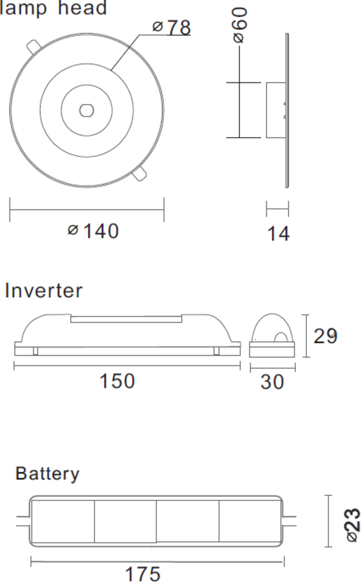 Knightsbridge: EMPDL, 3W LED Emergency Downlight, Non-Maintained, Adjustable Trim, Daylight, 130lm, 230V, IP20