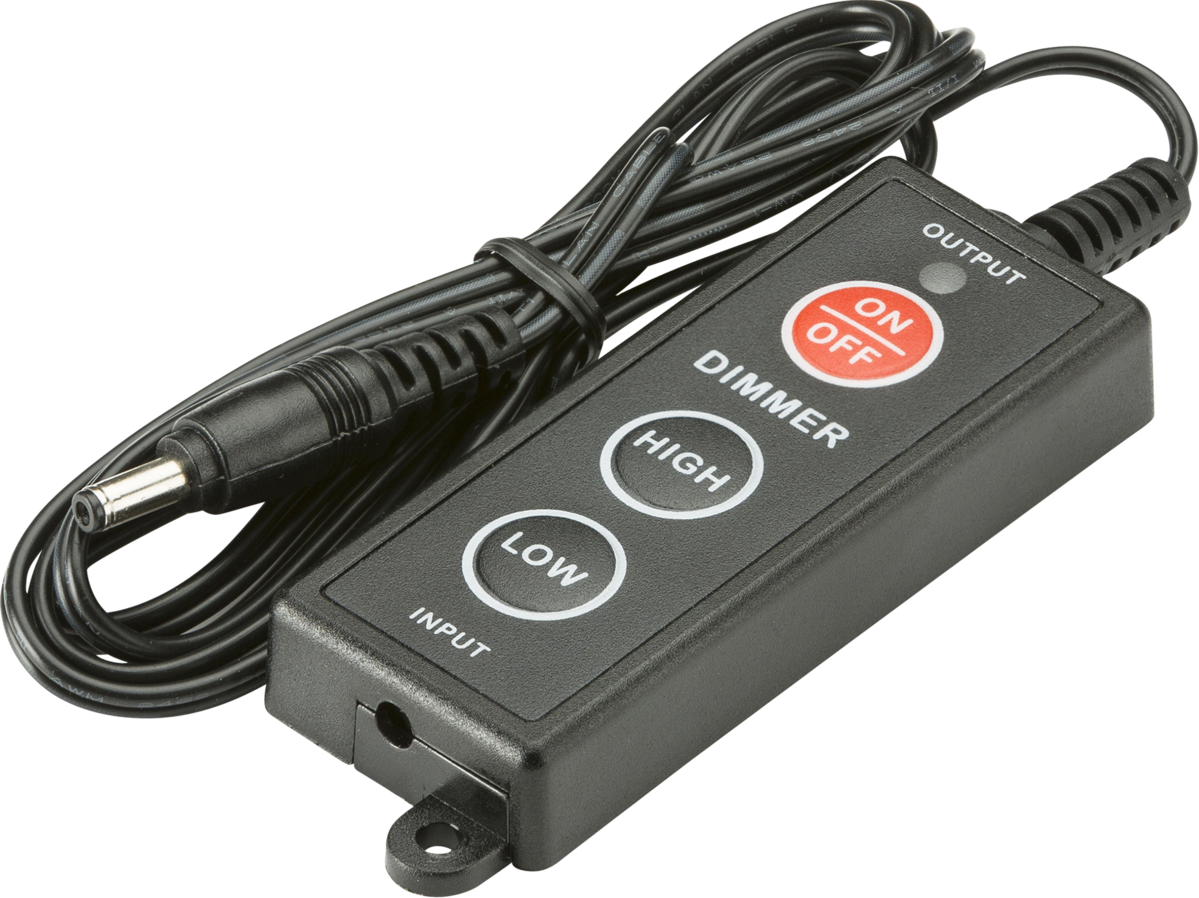 Knightsbridge: LEDDIMMER, LED Dimmer for Flat & Triangular LED Strips, Memory Function, 24V DC, Compact Design, Black