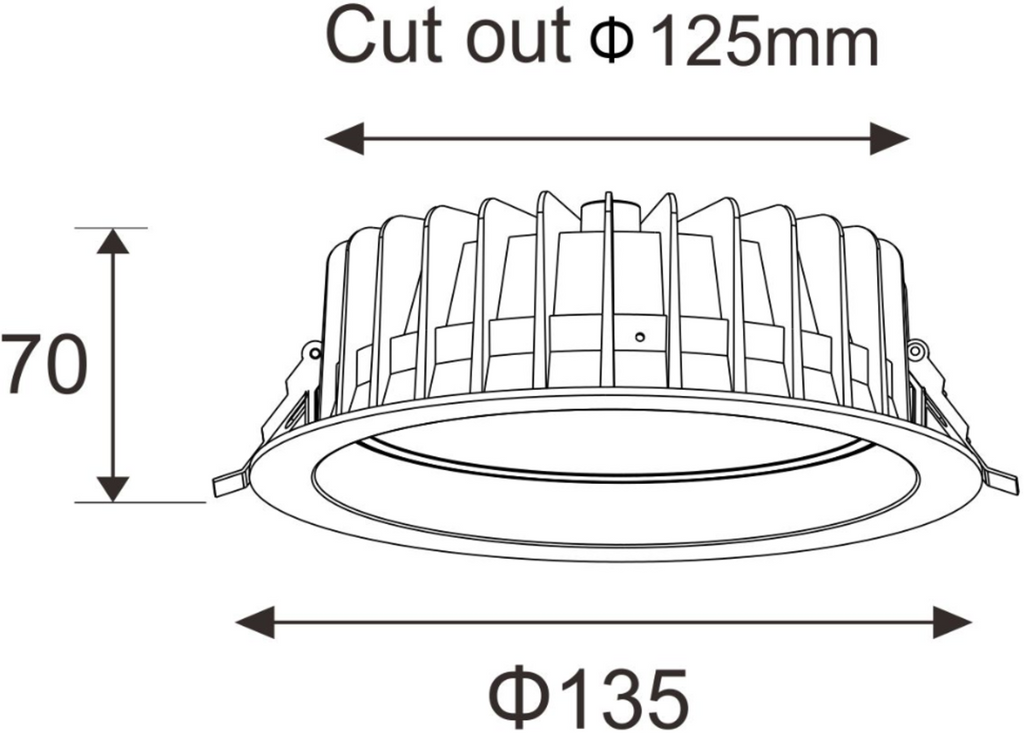 Knightsbridge: CRDL10, 230V 10W Dimmable COB LED Recessed Downlight, Cool White 4000K, 1080lm, Aluminium