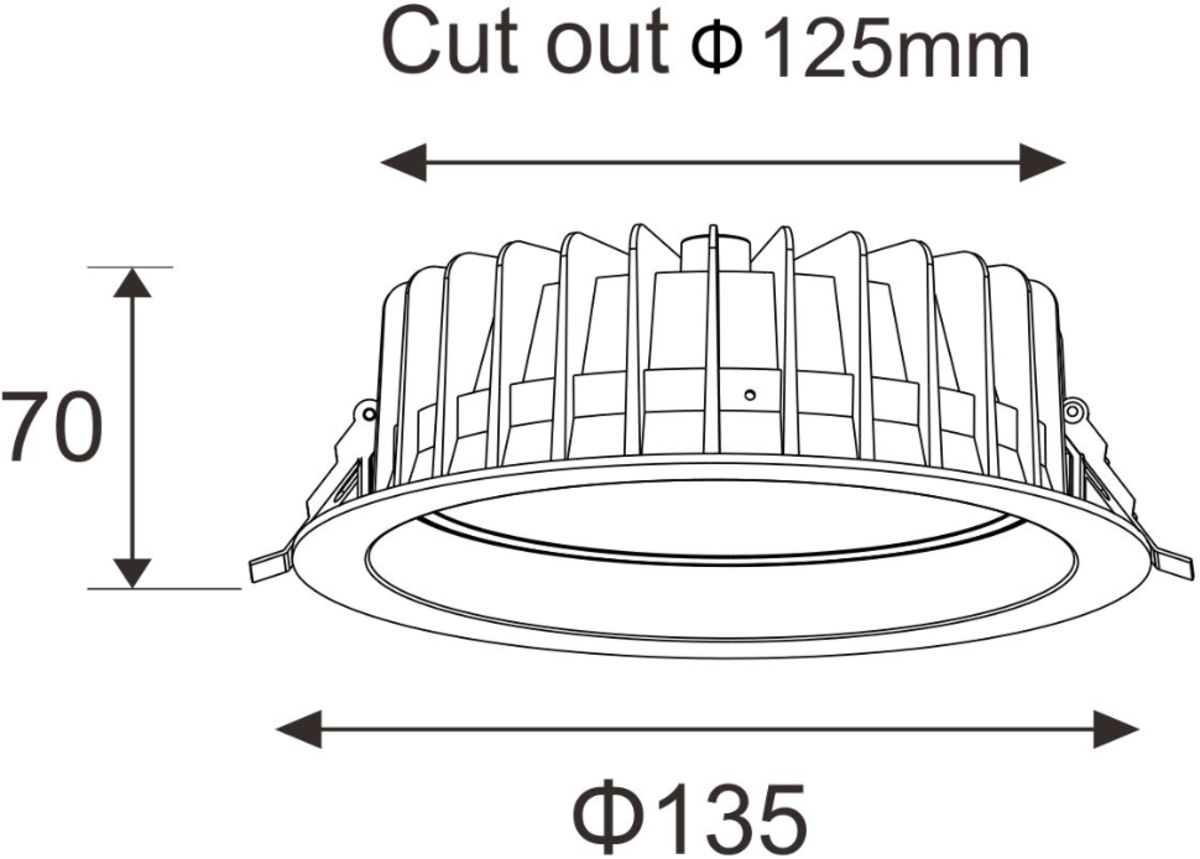 Knightsbridge: CRDL10, 230V 10W Dimmable COB LED Recessed Downlight, Cool White 4000K, 1080lm, Aluminium
