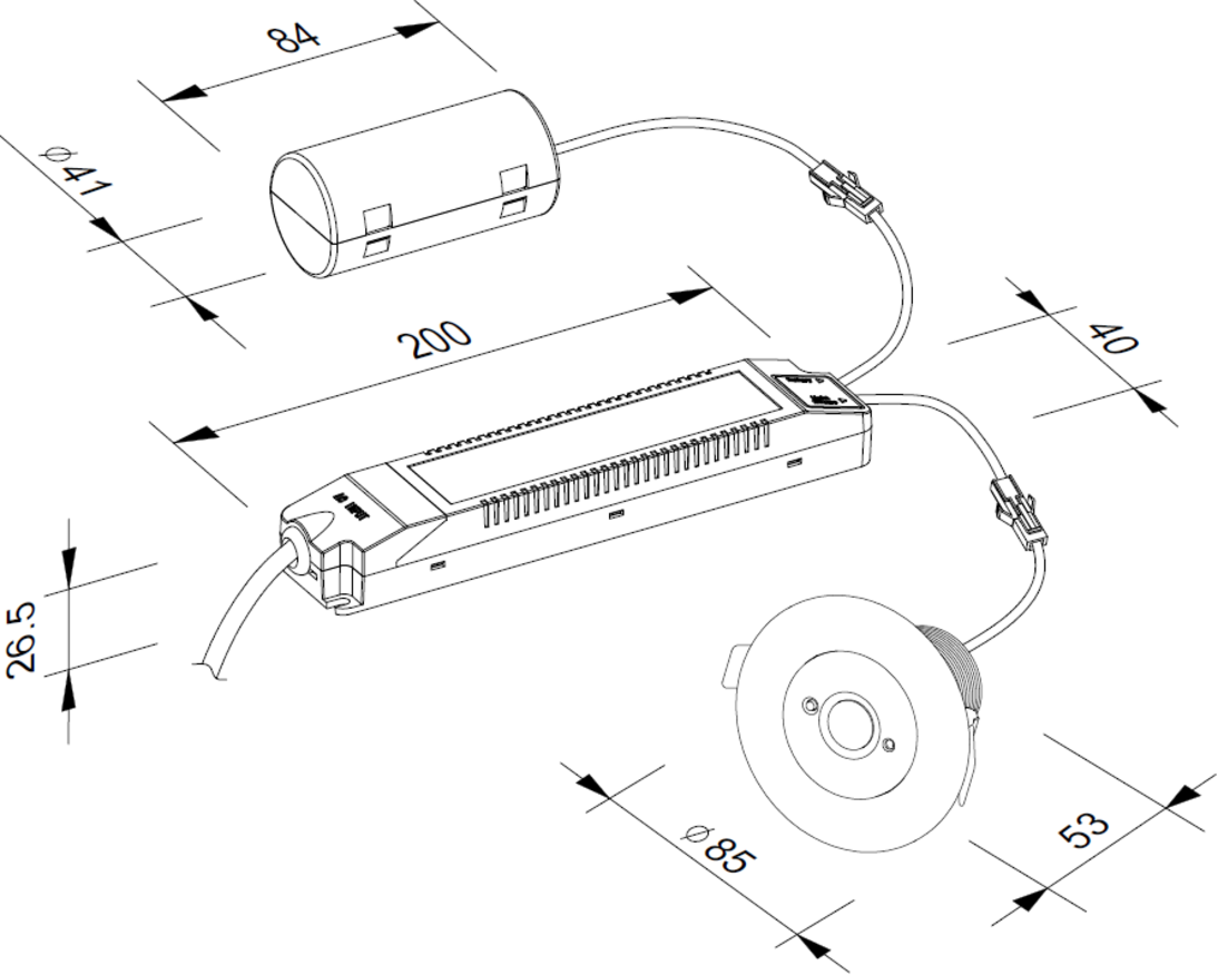 Knightsbridge: ENM5C, 5W LED Emergency Downlight, 230V, IP20, Non-Maintained, Corridor Lens, LiFePO4 Battery, 5500K