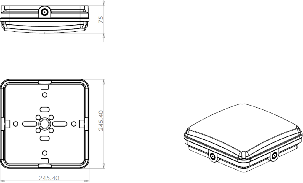 Knightsbridge: TNXQCW, Square White Casing for TENAX Quad, IP65, Durable Polycarbonate, Weatherproof, IK10 Impact Rated