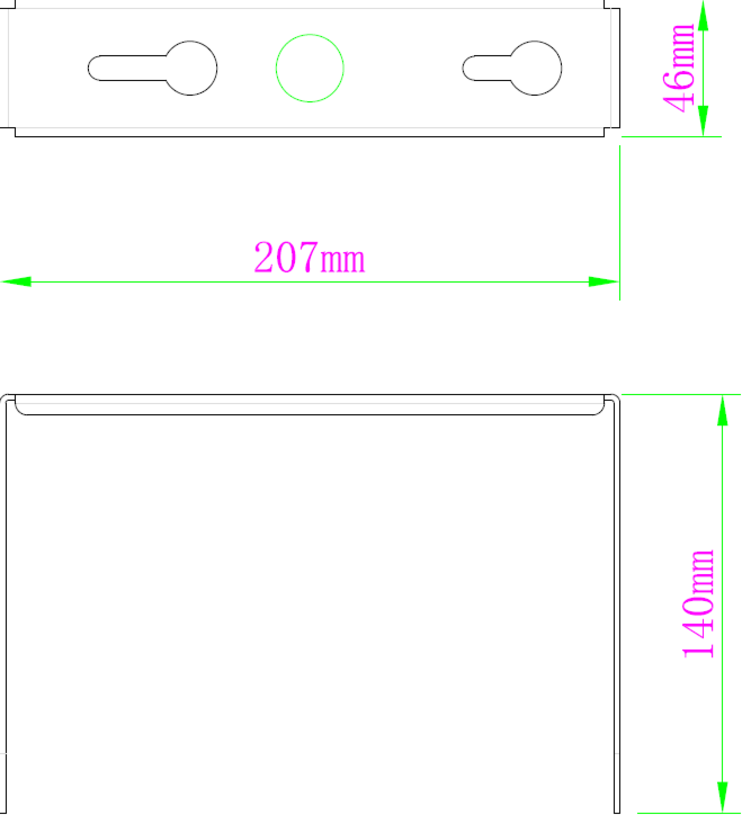 Knightsbridge: POTHB1BRAC, Surface Mounted Bracket for POTHB1, Black Steel, 207mm Length, Sturdy Construction