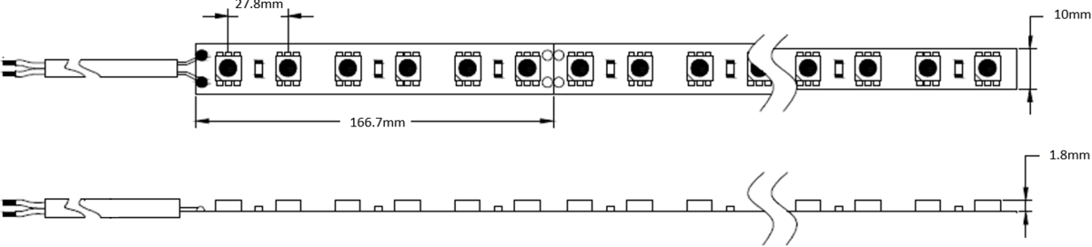 Knightsbridge: LFC24RGB1M, 24V LED Flex RGB Strip Light, 9W, 1 Metre, IP20, Dimmable