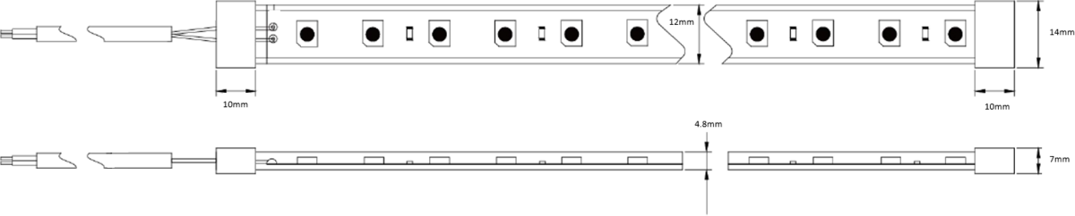 Knightsbridge: LFC24IPCCT1M, 24V IP67 LED Flex, Adjustable CCT, Dimmable, RGB, 1 Metre, 11W