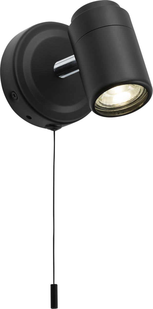 Knightsbridge: BA03S1MB, Single IP44 GU10 Adjustable Spotlight, Matt Black Finish, 20W Max, 350° Rotation & 90° Tilt