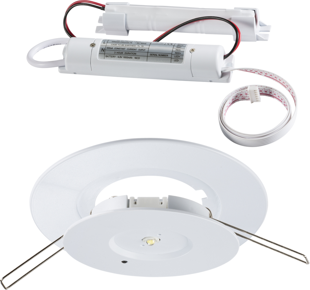 Knightsbridge: EMPDL, 3W LED Emergency Downlight, Non-Maintained, Adjustable Trim, Daylight, 130lm, 230V, IP20