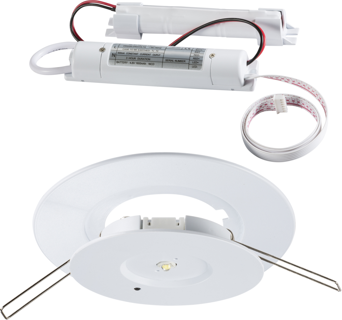 Knightsbridge: EMPDL, 3W LED Emergency Downlight, Non-Maintained, Adjustable Trim, Daylight, 130lm, 230V, IP20