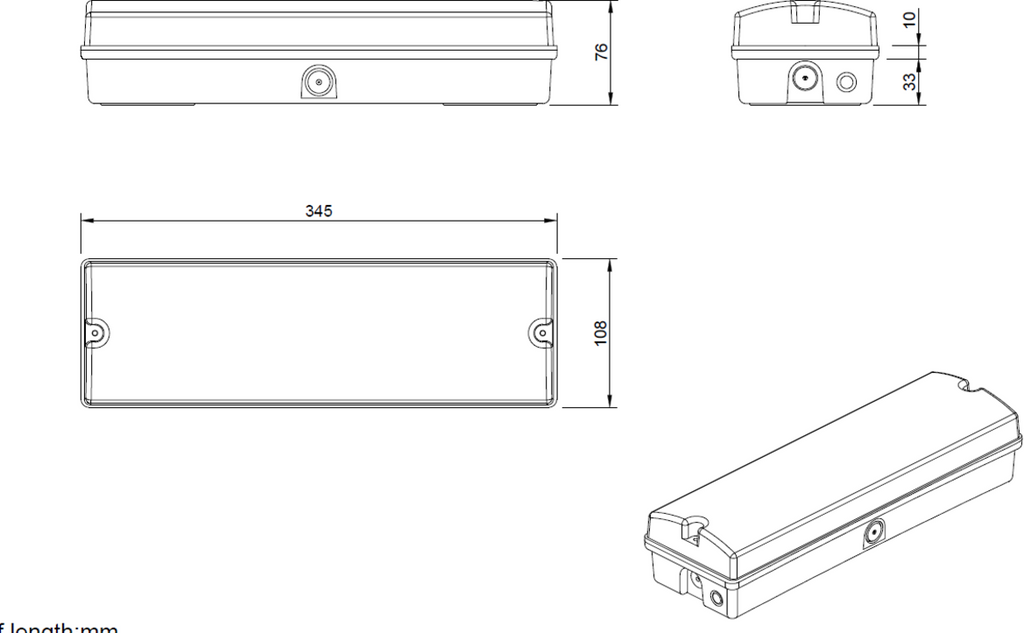 Knightsbridge: EMLED1L, 6W LED Emergency Bulkhead Light, IP65, Maintained/Non-Maintained, Polycarbonate, 3 Hour Illumination